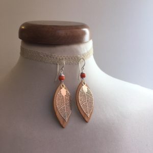 Boucle oreille feuille Rootsabaga