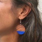 Boucle oreille bois créateur bijou "
