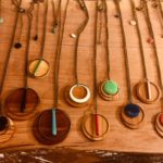 Boucles oreilles losange fait main "