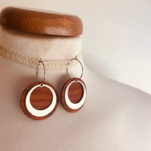 créole argenté bois prunier rond rond évidé Rootsabaga