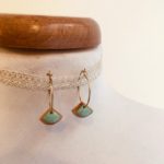 Boucle oreille bois créateur bijou "