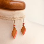 Boucles oreilles losange fait main "