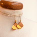 Boucles d'oreilles éventail bois"