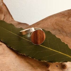 bague bois et argent bois de prunier Rootsabaga bijouterie lyon