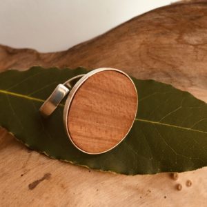 bague bois et argent 24mm bois de prunier Rootsabaga bijouterie lyon