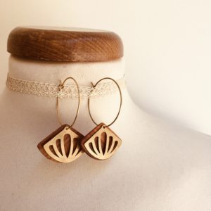 boucles d'oreilles créole dorée grand éventail ajouré Rootsabaga bijoux naturels chic