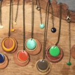 Boucles d'oreilles éventail bois"