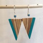 Boucle oreille bois créateur bijou "