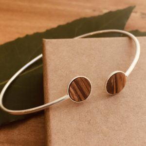 bracelet argent bois olivier creation artisanale Rootsabaga