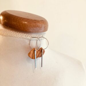 créole argentée éventail bâtonnet bois d'olivier rootsabaga bijoux naturels lyon