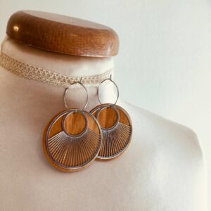 creole argentée geant rond psyché Rootsabaga Bijoux fantaisie naturel